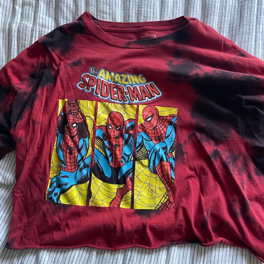 Marvel The Amazing Spider-Man Tie-Dye Girls Crop T-Shirt Hot Topic